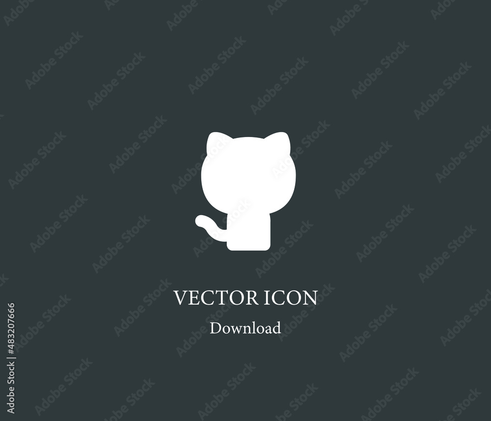 Poster cat vector icon. editable stroke. symbol in line art style for design, presentation, website or apps