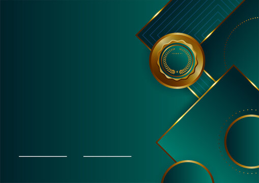 Dark green gold abstract background modern minimalist for certificate and presentation design. Suit for business, corporate, institution, party, festive, seminar, and talks.