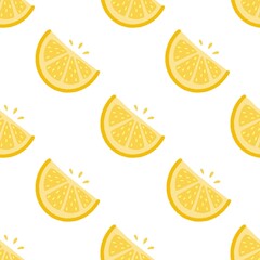 Seamless pattern with citrus fruits. Tropical background with fresh orange slices for textile, fabrics, socks, wrapping paper, packaging, apparel, banner