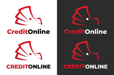 Credit Online Logotype, stylized image of a bill