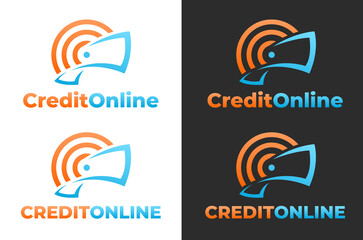Credit Online Logotype, stylized image of a bill
