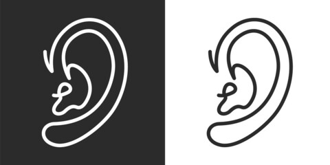 Ear logo, one line drawing style