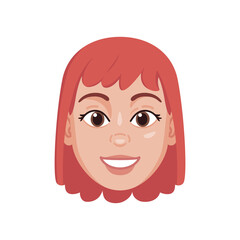 Isolated colored avatar of a girl