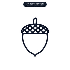 Acorn icon symbol template for graphic and web design collection logo vector illustration