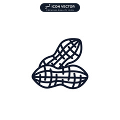 Peanut icon symbol template for graphic and web design collection logo vector illustration