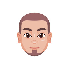 Fototapeta premium Isolated colored avatar of a man with a beard