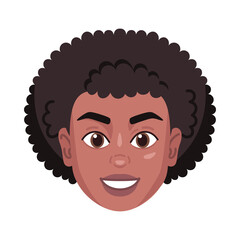 Isolated colored avatar of an afroamerican girl