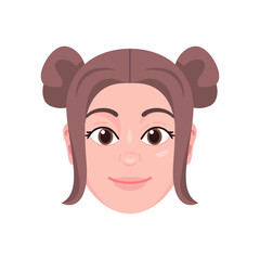 Isolated colored avatar of a girl