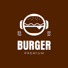 Burger icon logo. burger and astronaut combination, usable for brand, business and company logos.vector illustration
