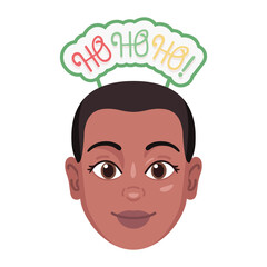 Isolated colored avatar of a woman with a christmas related hat