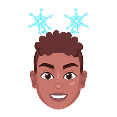 Isolated colored avatar of a woman with a christmas related hat