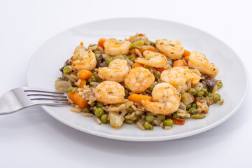 shrimps with assorted vegetables