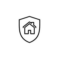house insurance icon. house protection sign and symbol