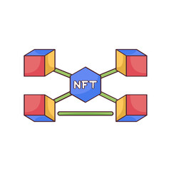 Obraz premium Isolated NFT icon Digital transaction concept Vecto