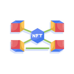 Obraz premium Isolated NFT icon Digital transaction concept Vecto