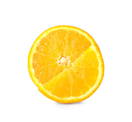 Fresh cut orange isolated on white background