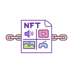 Isolated NFT icon Digital transaction concept Vecto