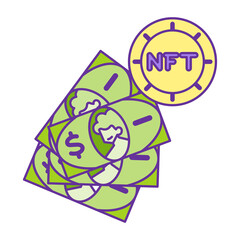 Isolated NFT icon Digital transaction concept Vecto