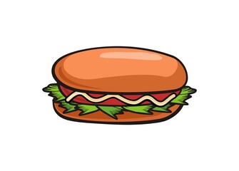 Hot dog. Simple flat illustration.