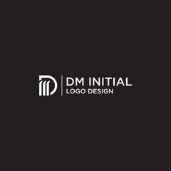 DM INITIAL LOGO DESIGN VECTOR