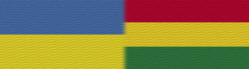 Bolivia and Ukraine Fabric Texture Flag – 3D Illustration