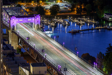 Burrard Bridge Vancouver By Night