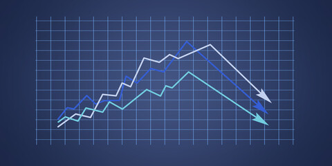 Econimical crisis concept. Spread in the world, economy is down. 3d illustration
