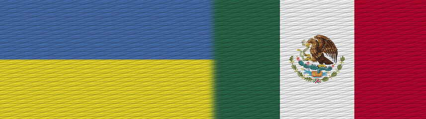 Mexico and Ukraine Fabric Texture Flag – 3D Illustration