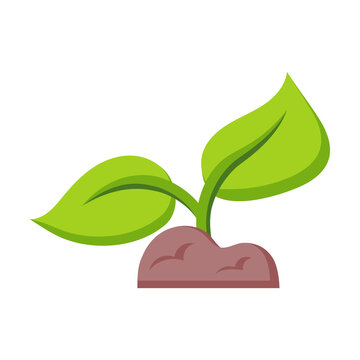 Isolated plant animated clean energy vector illustration