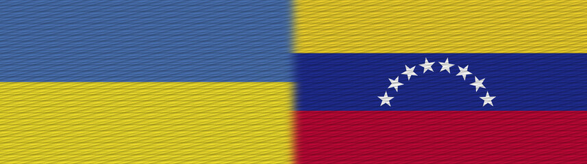 Venezuela and Ukraine Fabric Texture Flag – 3D Illustration