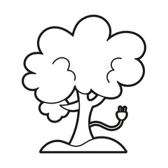 Isolated tree draw animated clean energy vector illustration
