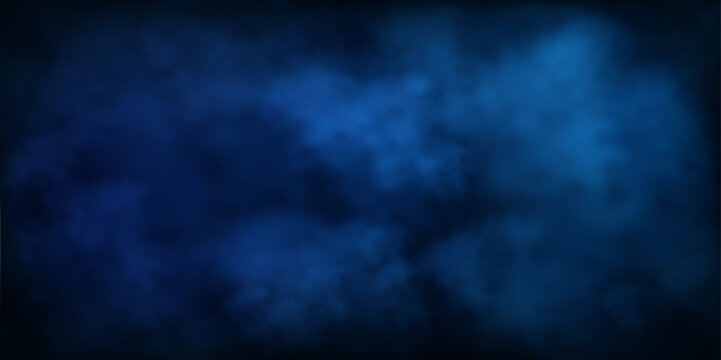 暗い青に浮かぶ煙の背景ベクターイラスト