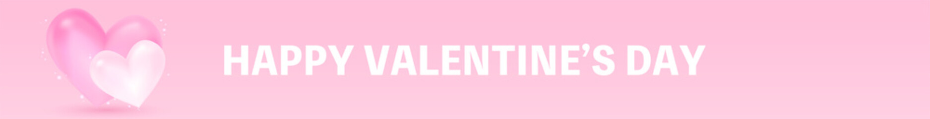 Obraz na płótnie Canvas おしゃれな立体ハートのバレンタインデー用バナー　468x60