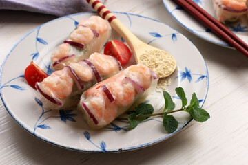 spring rolls with shrimps and pork - vietnamese food