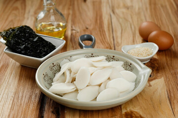 Korean Traditional Food. What to Eat for the New Year. Tteok-Guk. Ingredients for Rice Cake Soup.