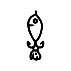spoon spinner balancer line vector doodle simple icon