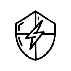 electricity protection line vector doodle simple icon