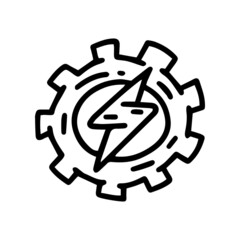 electricity production line vector doodle simple icon