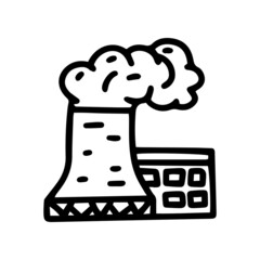 power station line vector doodle simple icon