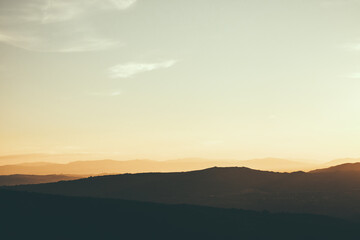 sunset in the mountains