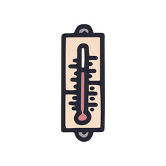 meteorologic alcohol thermometer color vector doodle simple icon