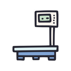 platform scale color vector doodle simple icon