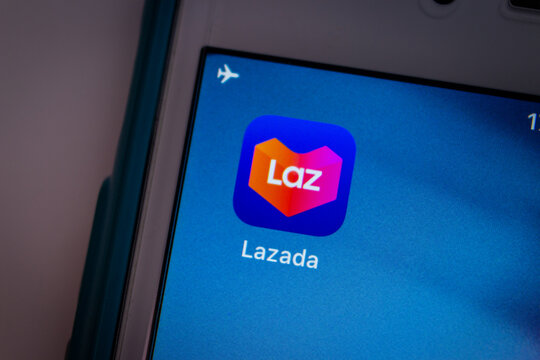 Kumamoto, JAPAN - Dec 22 2020 : Lazada app on iPhone. Lazada Group is a Singaporean multinational technology company which focuses mainly on e-commerce.