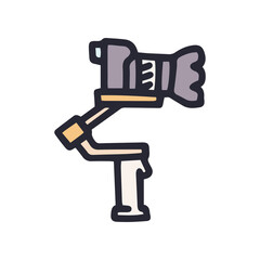 steadicam for dslr color vector doodle simple icon