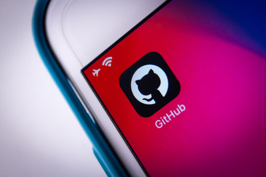 Kumamoto, JAPAN - Jan 25 2021 : The app of GitHub, a provider of Internet hosting for software development and version control using Git (subsidiary of Microsoft), on iPhone.