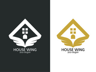 house wing logo vector 