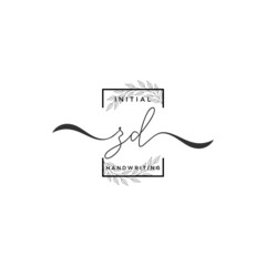 Initial Letter ZD Signature Handwriting Template Logo Vector