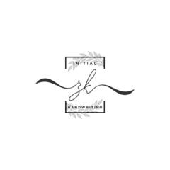 Initial Letter ZK Signature Handwriting Template Logo Vector