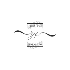 Initial Letter ZX Signature Handwriting Template Logo Vector