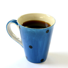 Blue cup of coffee